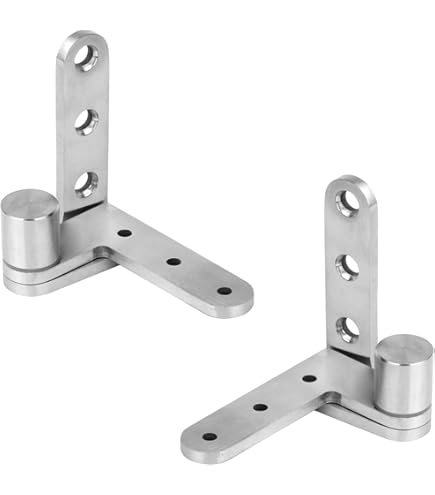 4 Pcs Pivot Door Hinges,Inset 180 Degree Shaft Hinges,Black,2 x